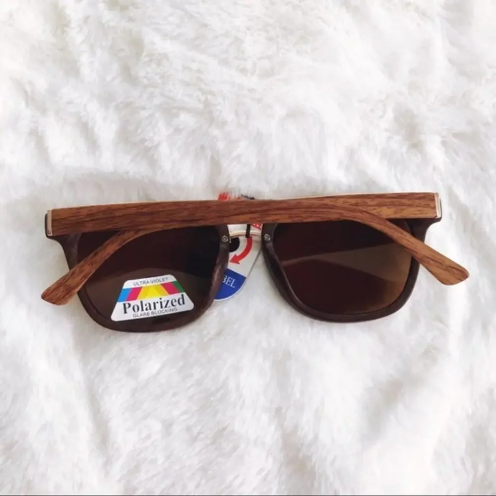Lyle Dark Brown Wooden Polarized Sunglasses